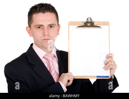 Business Man Holding pad Stockfoto