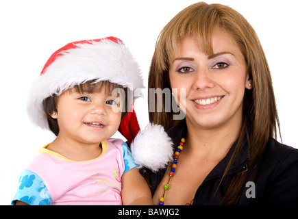 Baby Santa und ihrer Mutter Stockfoto