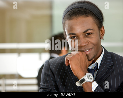 schwarze Geschäftsmann Stockfoto