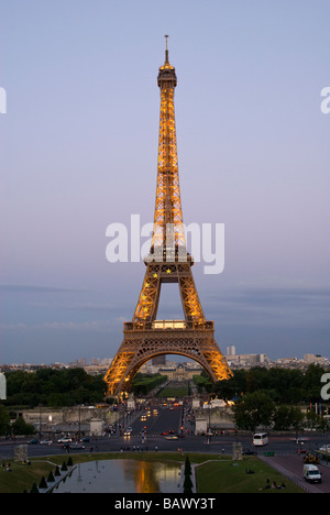 Eiffelturm, Trocadero betrachtet Stockfoto