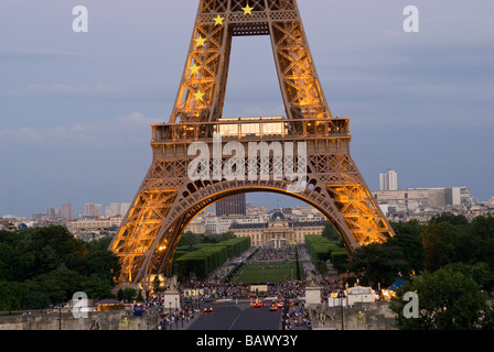 Eiffelturm, Trocadero betrachtet Stockfoto