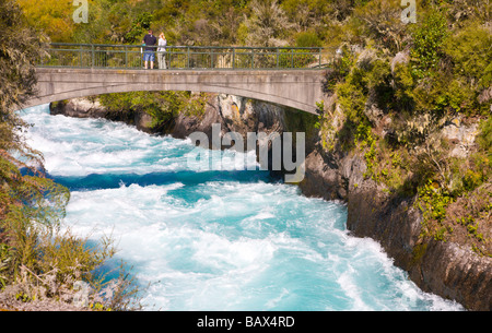 Huka Falls auf dem Waikato River in der Nähe von Taupo Stockfoto