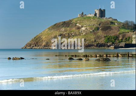 Criccieth Schloss und Dorf, Criccieth, Gwynedd, Nordwales, UK Stockfoto