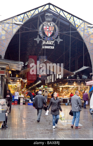 Mercat la Boqueria Las Ramblas Barcelona Spanien Stockfoto