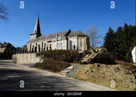 Sherman-Panzer in Wibrin Ardennen Belgien Stockfoto