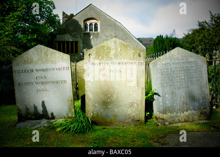 Grab von Dorothy Wordsworth (Wilhelms Schwester), St. Oswald Kirche, Grasmere, Nationalpark Lake District, Cumbria, England UK Stockfoto