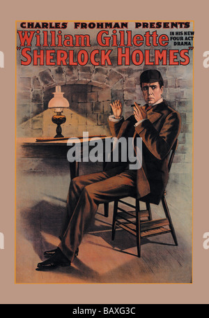 William Gillette als Sherlock Holmes Stockfoto