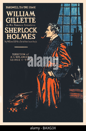 William Gillette als Sherlock Holmes: Abschied von der Bühne Stockfoto