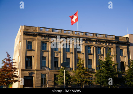 Berlin Schweizer Botschaft, Flagge Stockfoto