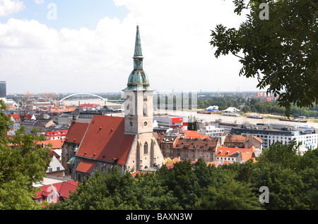 Blick von der Burg Bratislava, Bratislava, Slowakei Stockfoto