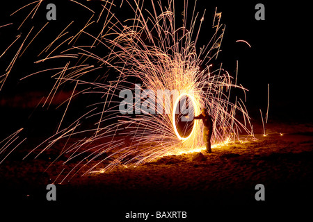 4. Juli Feuerwerk - Pompano Beach, Florida USA Stockfoto