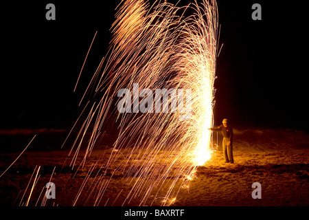 4. Juli Feuerwerk - Pompano Beach, Florida USA Stockfoto