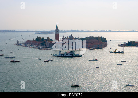 Chiesa di San Giorgio Maggiore Church gesehen vom Campanile-Turm, Venedig, Veneto, Italien Stockfoto