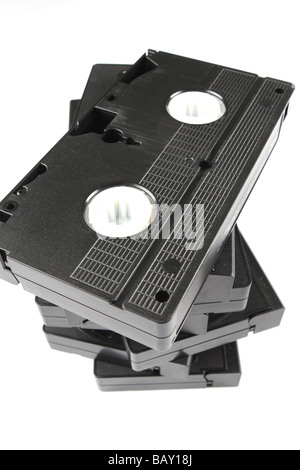 VCR video Kassetten Stapel Stapel von videos Stockfoto