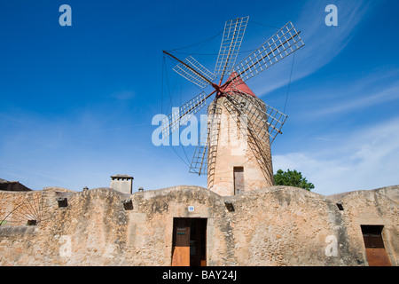 Windmühle, Algaida, Mallorca, Balearen, Spanien Stockfoto