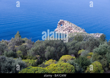 Küste bei Son Marroig Mansion, Deia, Mallorca, Balearen, Spanien Stockfoto