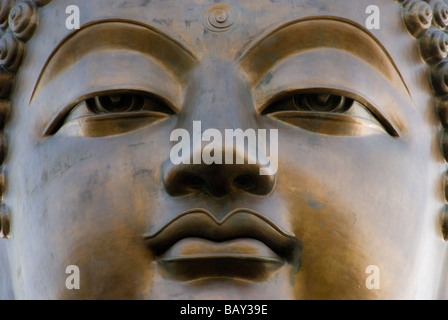 Close-up Aufnahmen von den riesigen Tian Tan Buddha-Statue auf Lantau Island, Hong Kong Stockfoto