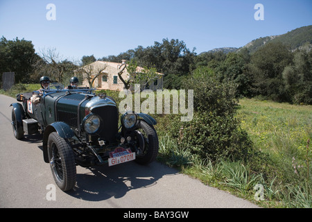 1929 Bentley Le Mans, Rally Classico Isla Mallorca, in der Nähe von Campanet, Mallorca, Balearen, Spanien Stockfoto