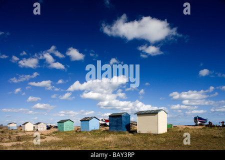 Europa, England, Kent, Kabinen im Littlestone am Meer baden Stockfoto