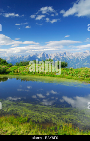 Steinernes Meer Bereich in Berchtesgaden Bereich über dem Teich am Hundstein, Salzburger Schieferalpen Palette, Salzburg, Österreich Stockfoto