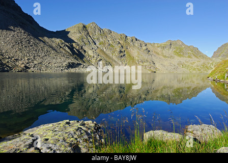 See Wangenitzsee, Schobergruppe Palette, Palette der hohen Tauern, Nationalpark Hohe Tauern, Kärnten, Österreich Stockfoto