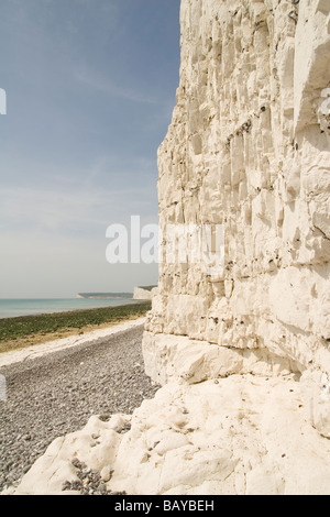 Kreide und Flint Felswand Stockfoto