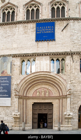 Perugia in Umbrien. Plazzo dei Priori. Galleria Nazionale Dell' Umbria Stockfoto