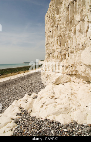 Kreide und Flint Felswand Stockfoto