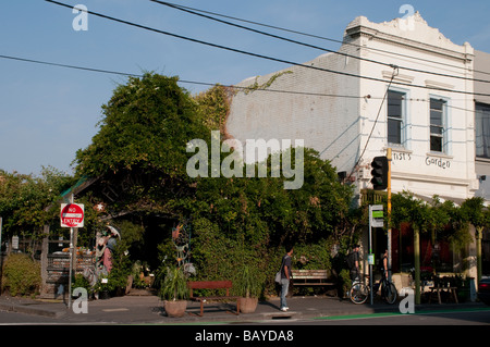 Cafe auf Brunswick Street Fitzroy Melbourne Victoria Australien Stockfoto