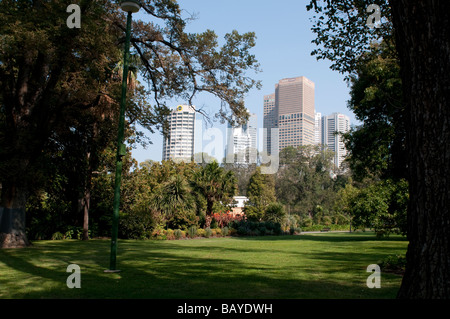 Fitzroy Gardens und CBD Gebäude Melbourne Victoria Australien Stockfoto