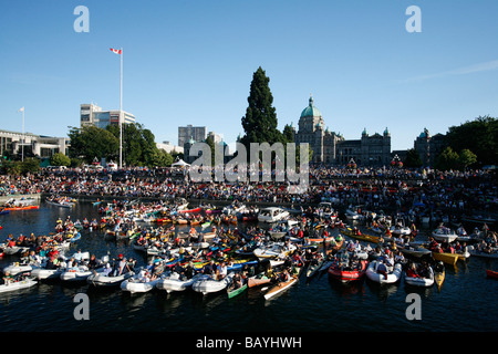 Die Victoria Symphony Splash in den Inner Harbour in Victoria, BC, Kanada. Stockfoto