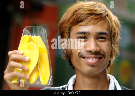 Mango Hawker Silom Road Sathon Bangkok thailand Stockfoto