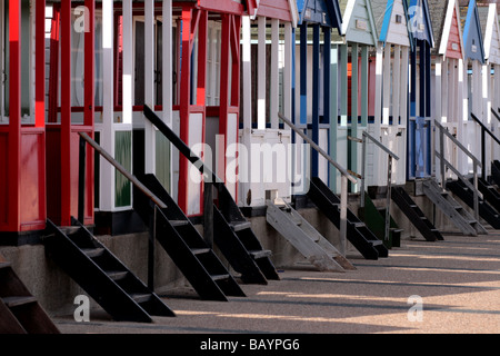 Strand Hütten Southwold Stockfoto