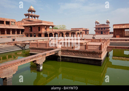 Tansen s Sitz in die Panch Mahal oder Palast in Fatehpur Sikri Indien Stockfoto