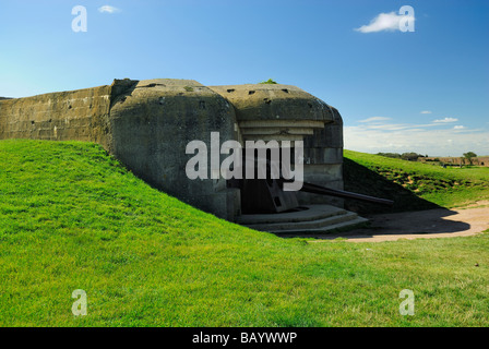 Deutsche Batterie Longues-Sur-Mer, Normandie Stockfoto