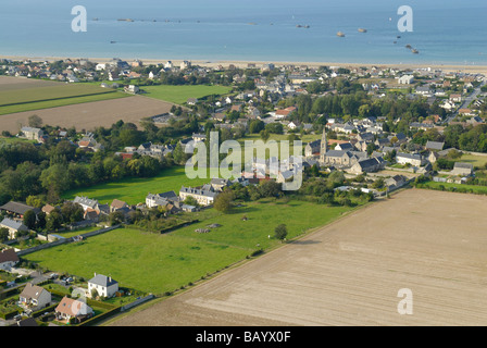Reste des künstlichen Hafens Mulberry B in Arromanches Stockfoto