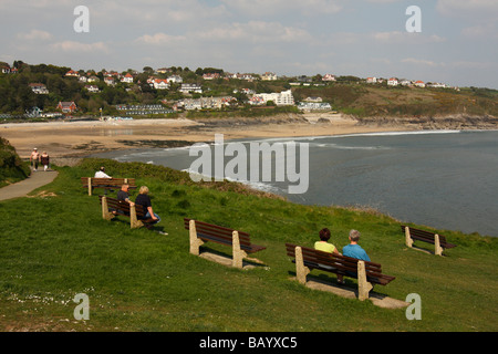 Langland Bucht, Gower Halbinsel, West Glamorgan, South Wales, Großbritannien Stockfoto