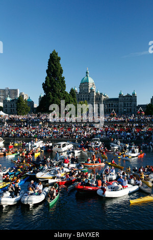 Die Victoria Symphony Splash in den Inner Harbour in Victoria, BC, Kanada. Stockfoto