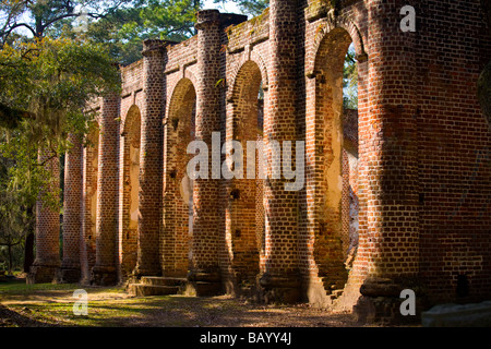 Alte Sheldon Kirchenruine Beaufort County, South Carolina USA Stockfoto