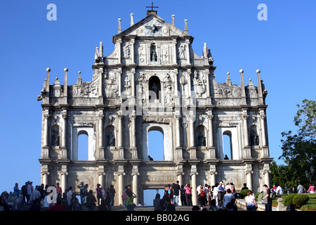 Die Fassade der St. Pauls Kirche, Macau Stockfoto