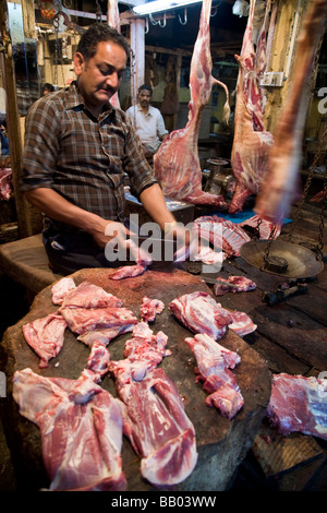 Metzgerei-Stall an der Markthalle in Shimla. Himachal Pradesh. Indien. Stockfoto