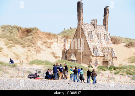 Rehersals für Harry Potter film Heiligtümer des Todes auf Süßwasser West Strand Pembrokeshire Wales Stockfoto