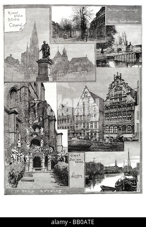 Holland und Belgien Bits Haag Leyden Haarlem Antwerpen Gent Stockfoto