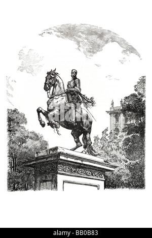 Statue von Philip iv Plaza de Oriente Stockfoto