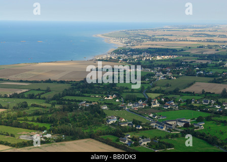 Reste des künstlichen Hafens Mulberry B in Arromanches Stockfoto