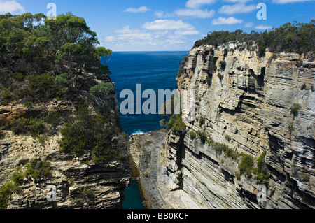 Teufel-Küche auf der Tasman Halbinsel, Tasmanien, Australien. Stockfoto