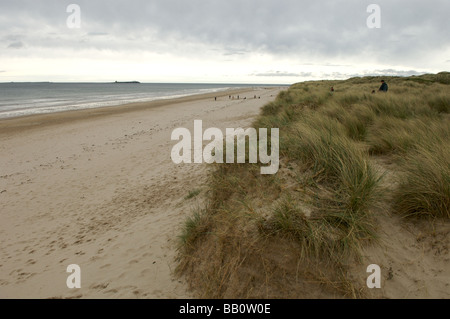 Bamburgh Strand, Northumberland Stockfoto