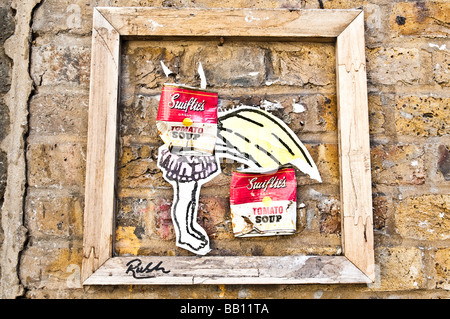 Street-Art auf der Londoner Brick Lane Stockfoto