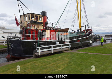 S. L. VIC 32 auf dem Crinan Kanal bei Ardrishaig Stockfoto