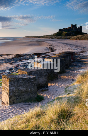 Alten Küstenschutzes bei Bamburgh Stockfoto